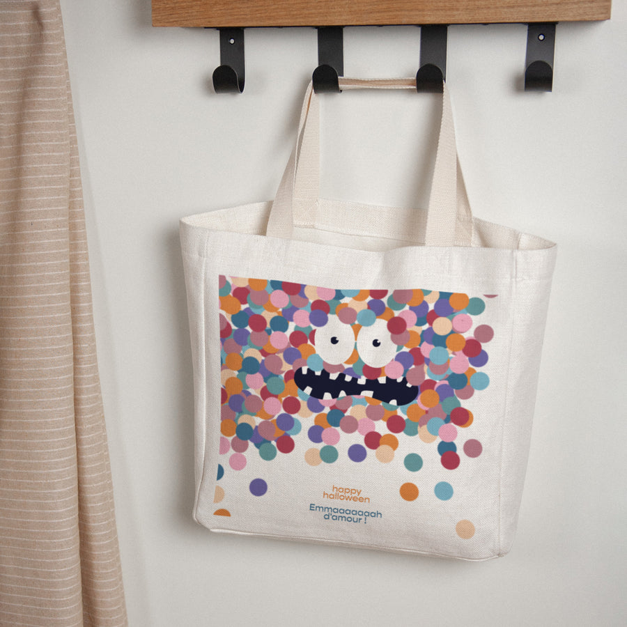 Tote bag Objets Anse en toile Monstre pompon photo