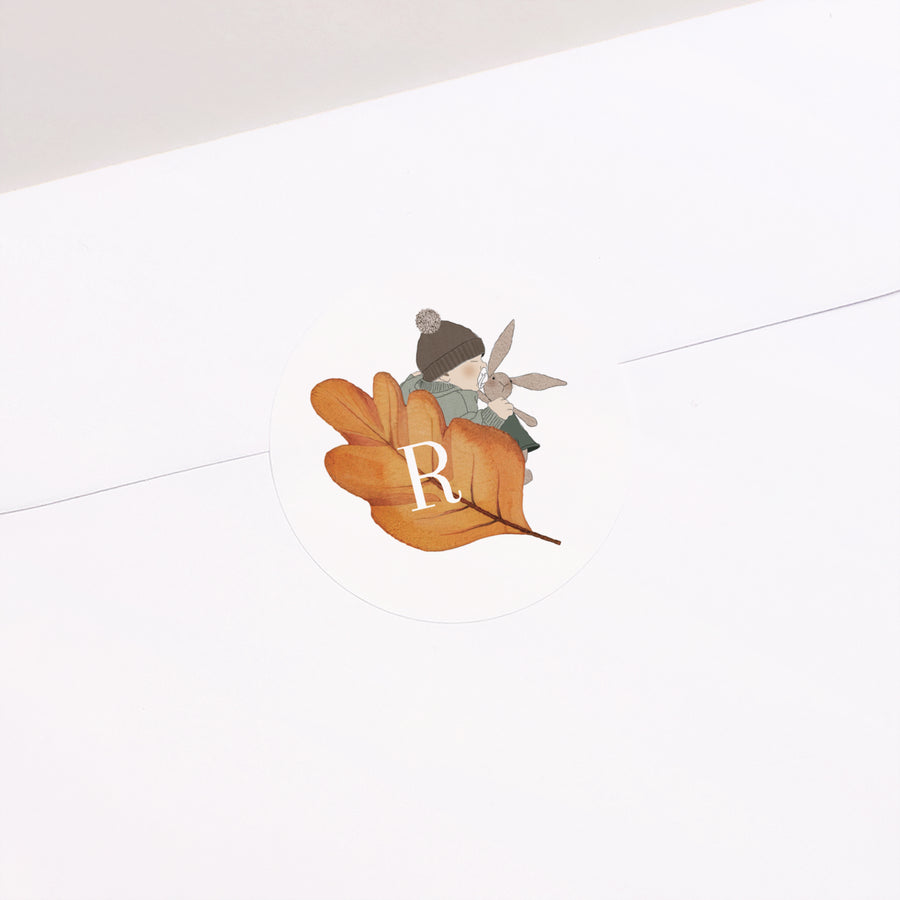 Sticker Naissance Rond Bébé automne photo