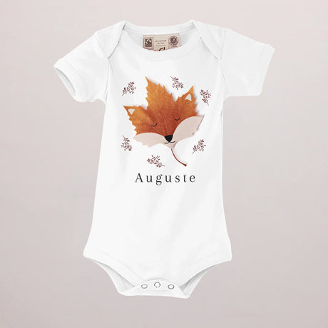 Body personnalisé Naissance blanc recto Red Fox