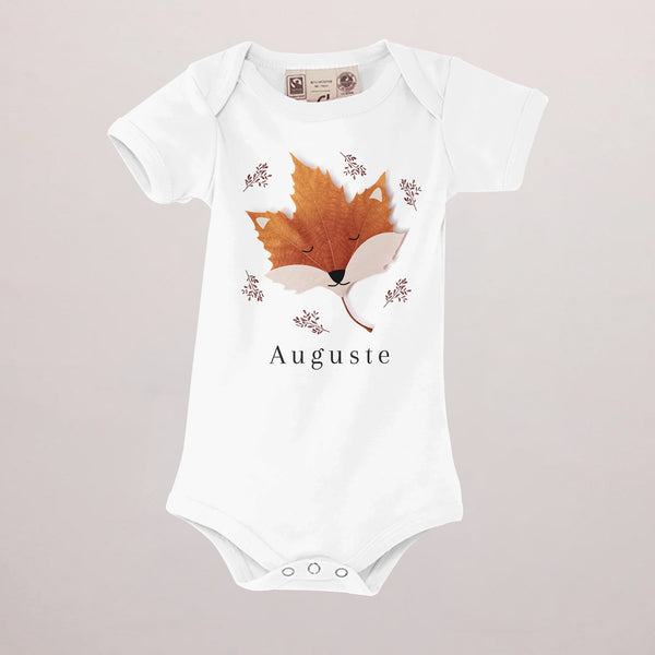 Body personnalisé Naissance blanc recto Red Fox photo