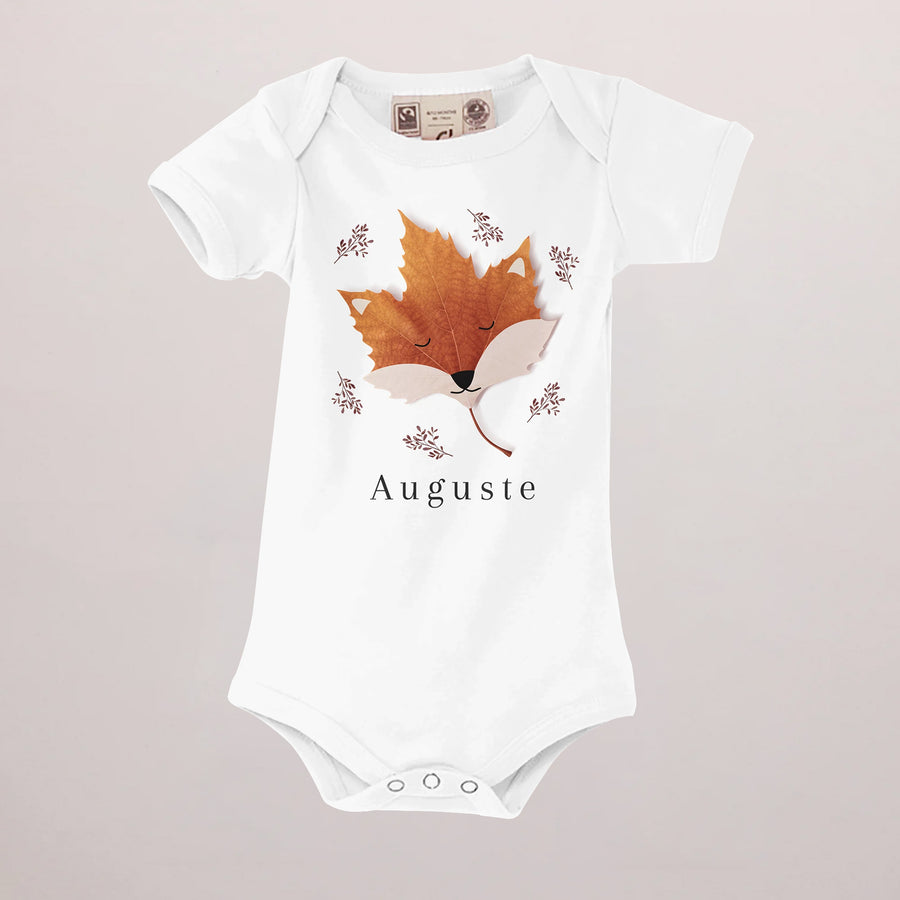 Body personnalisé Naissance blanc recto Red Fox photo