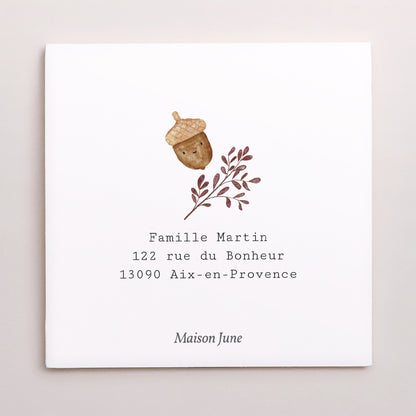 Remerciements Naissance Carré double volet demi-lune Red Fox photo N° 3
