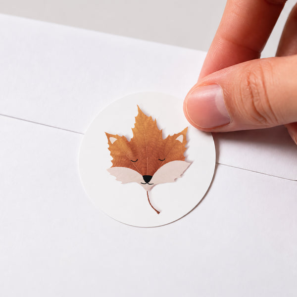 Sticker Naissance Rond Red Fox photo