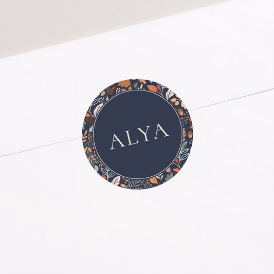 Sticker Naissance Rond Liberty automnal photo