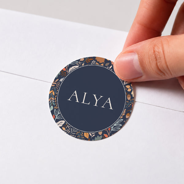 Sticker Naissance Rond Liberty automnal photo