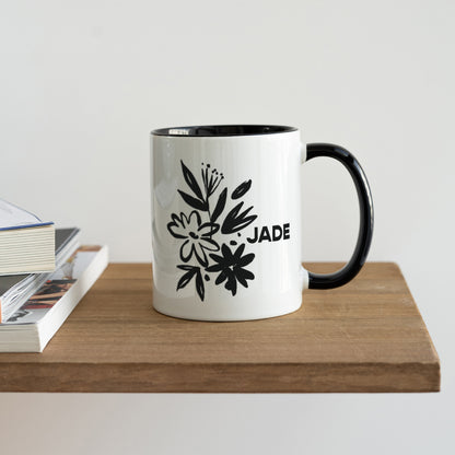 Mug Objets Noir Fleurs graphiques photo N° 4