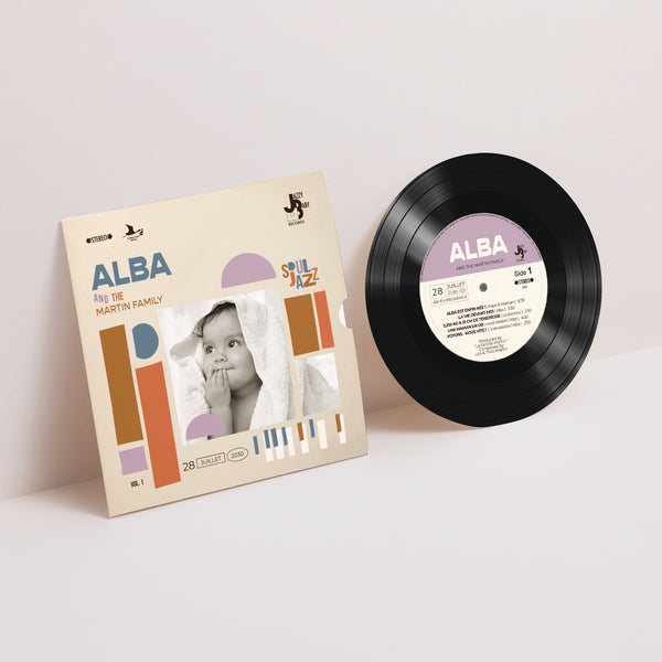 Faire-part Naissance Pochette disque Jazzy vinyle photo