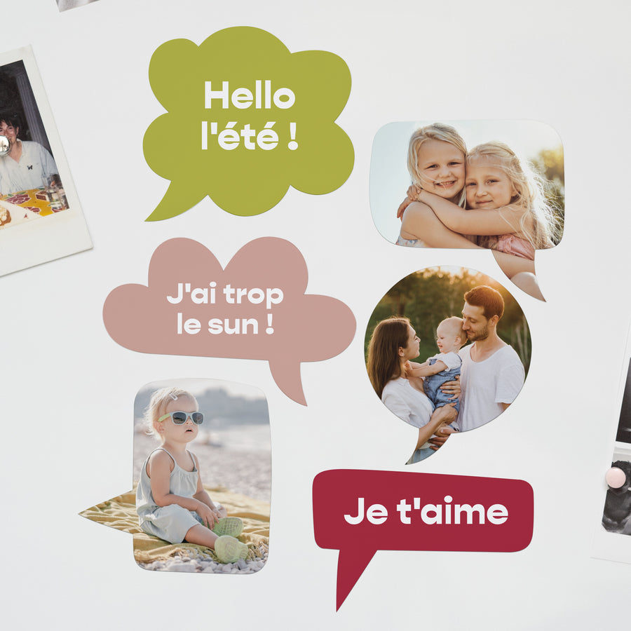 Tirage photo Photos Lot de 6 magnets bulles Speech bubbles photo