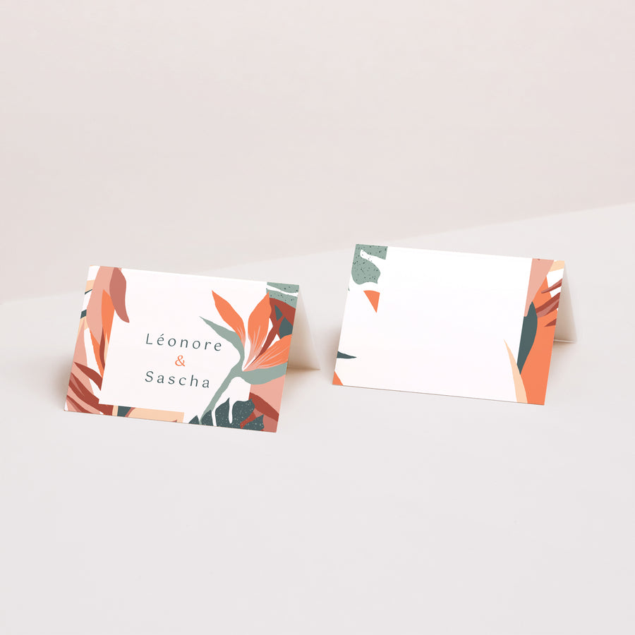 Marque-place Mariage 2 volets Tropical love photo