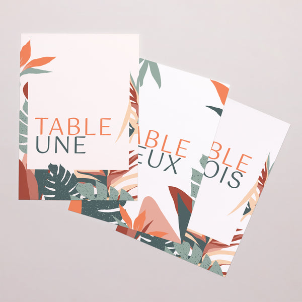 Marque table Mariage Rectangle Tropical love photo