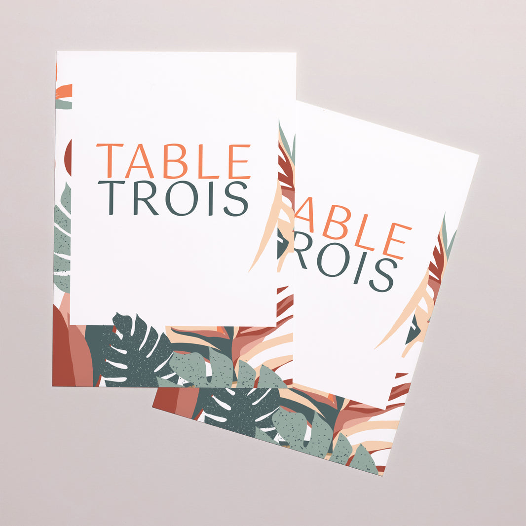 Marque table Mariage Rectangle Tropical love photo N° 2