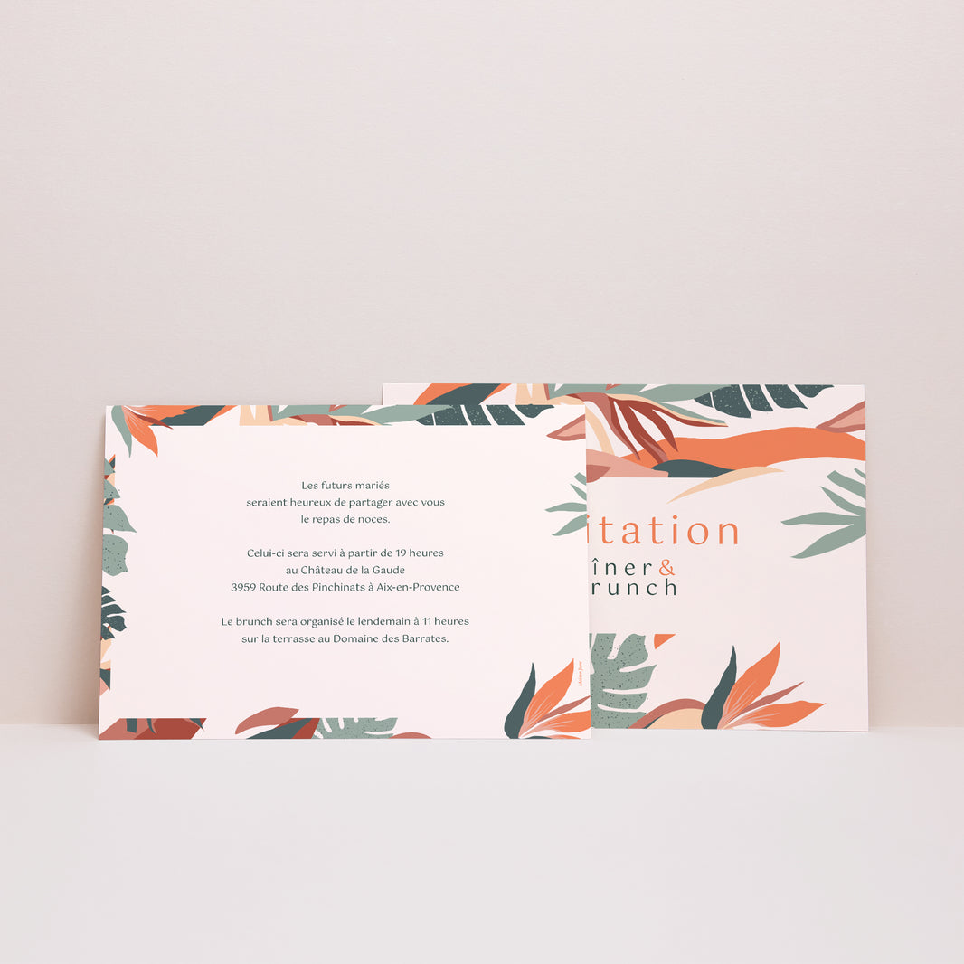 Invitations Mariage Portrait Tropical love photo N° 2