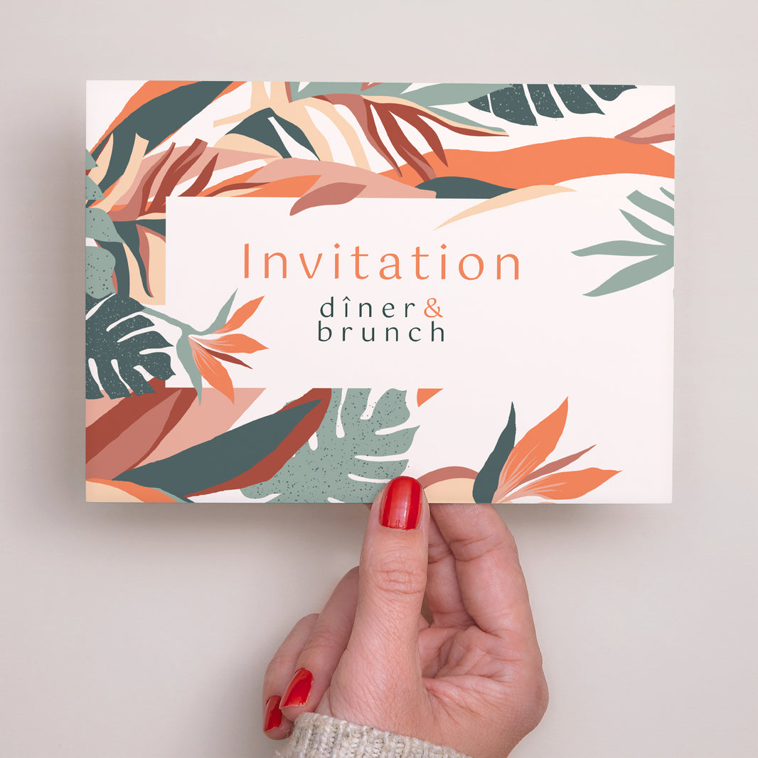 Invitations Mariage Portrait Tropical love photo N° 3