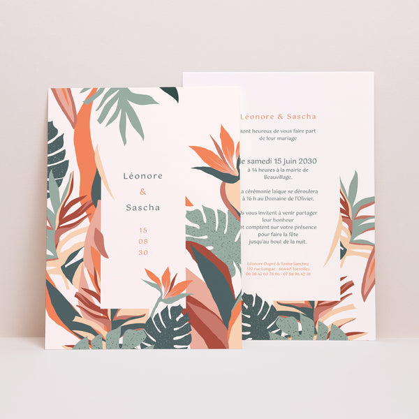 Faire-part Mariage Portrait Tropical love photo
