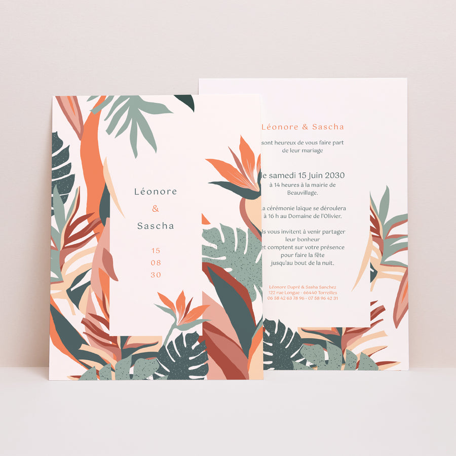 Faire-part Mariage Portrait Tropical love photo
