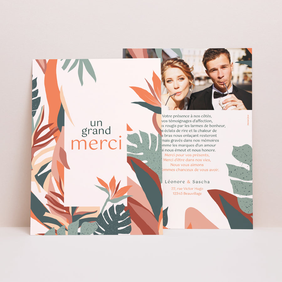 Remerciements Mariage Portrait Tropical love photo
