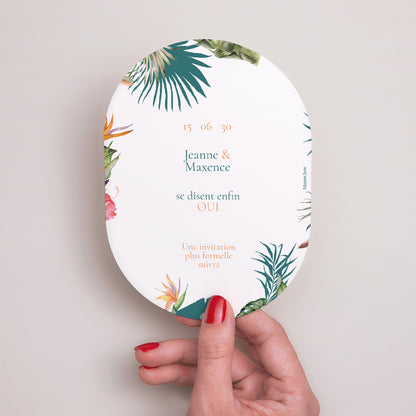 Save the date Mariage Ovale Tropical wedding photo N° 3