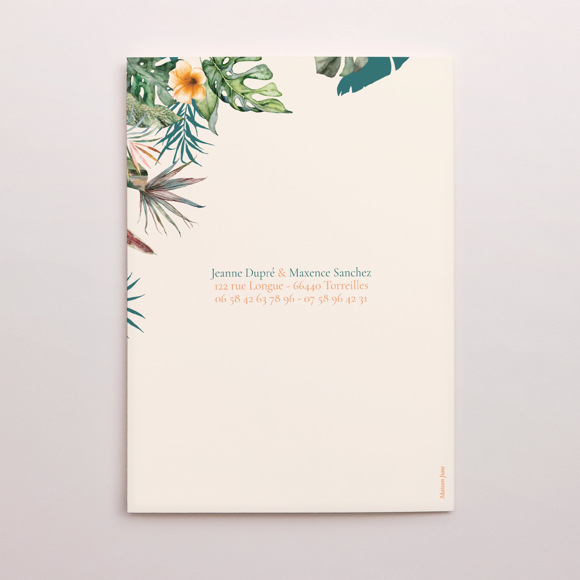 Faire-part Mariage Portrait double volet Tropical wedding photo N° 3