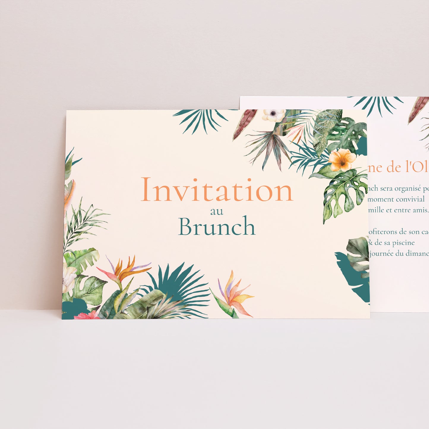 Invitations Mariage Portrait Tropical wedding photo N° 1