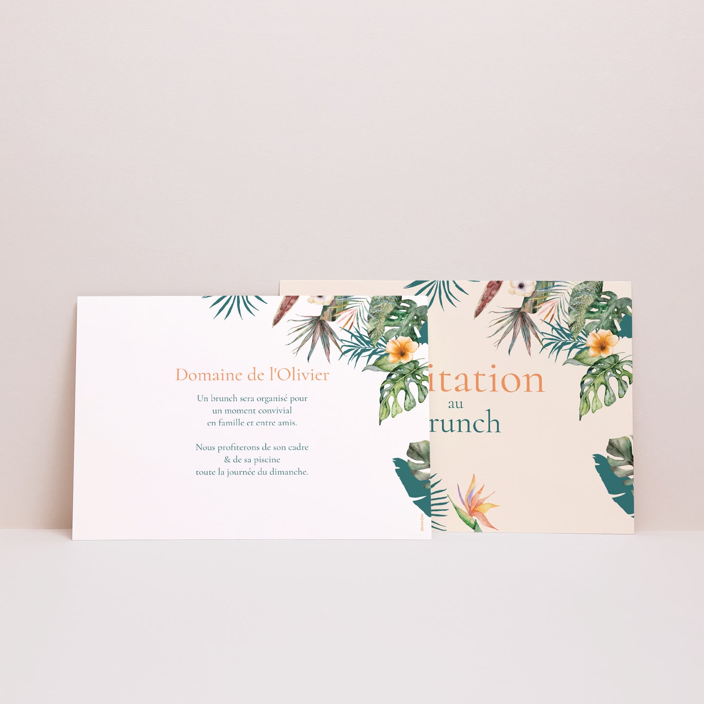 Invitations Mariage Portrait Tropical wedding photo N° 2