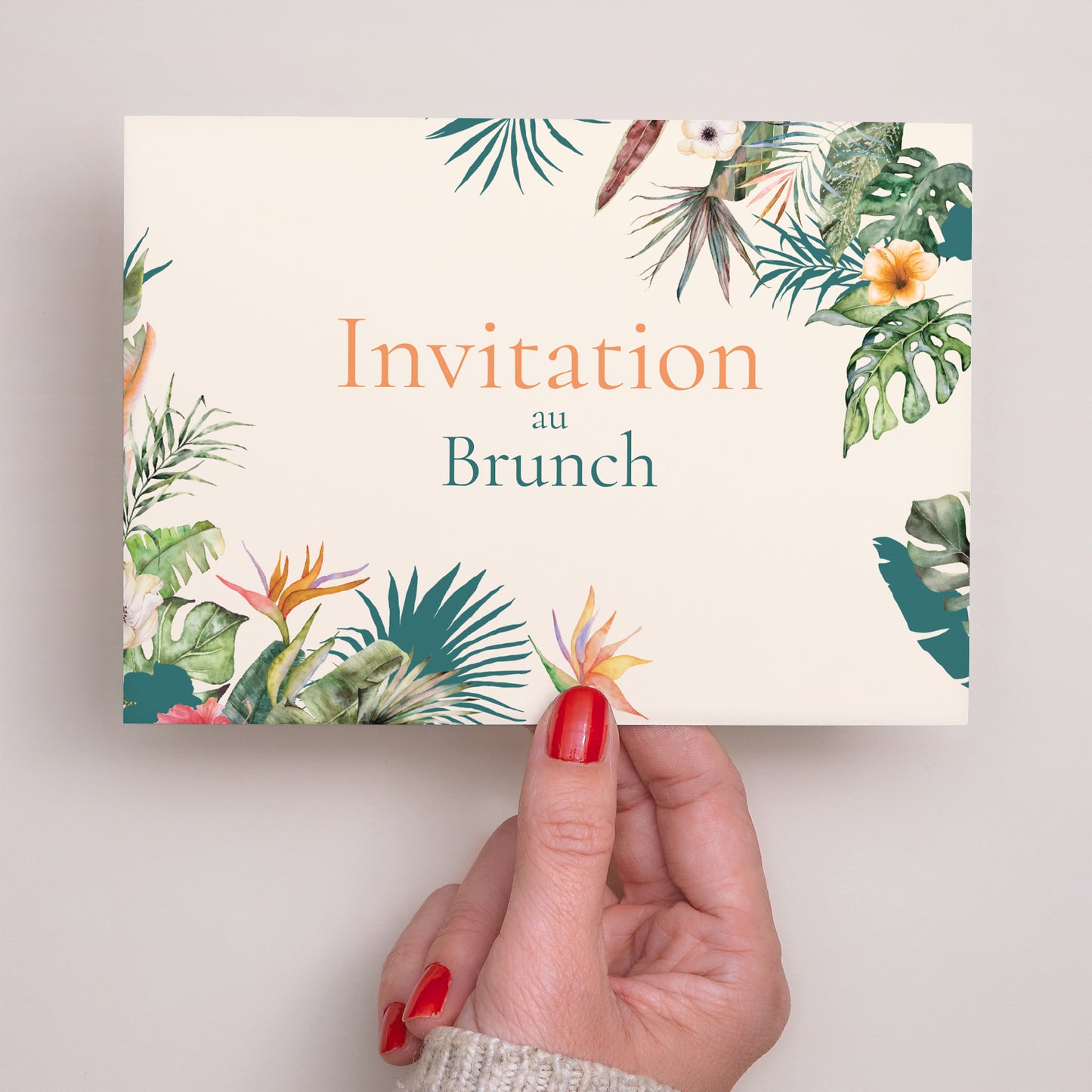 Invitations Mariage Portrait Tropical wedding photo N° 3