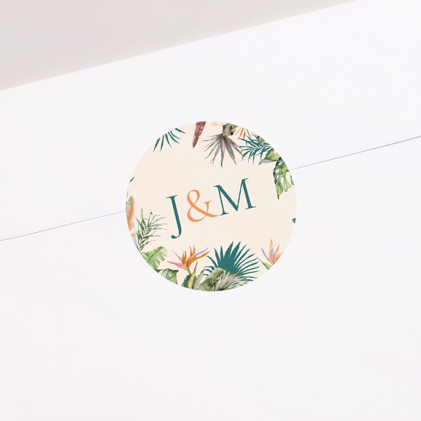 Sticker Mariage Rond Tropical wedding photo N° 1