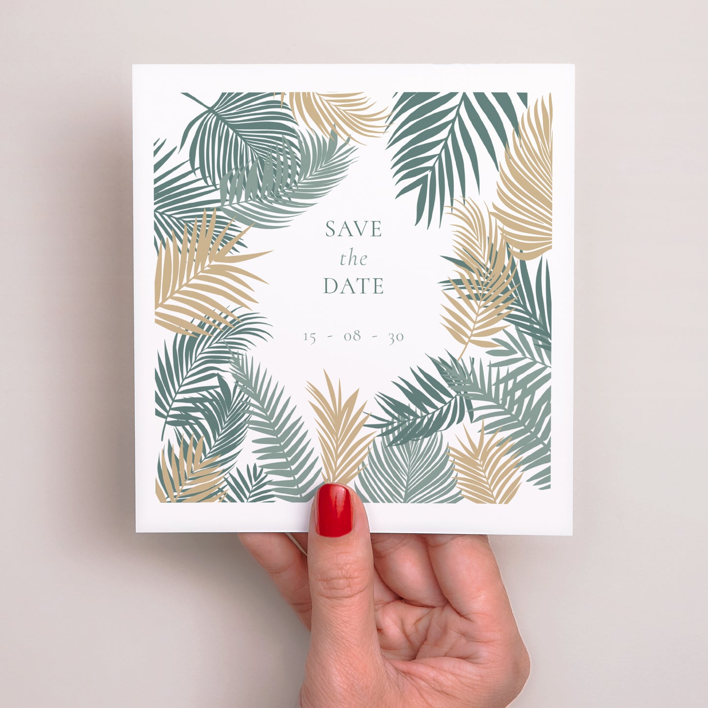 Save the date Mariage Carré Tropical palm tree photo N° 2