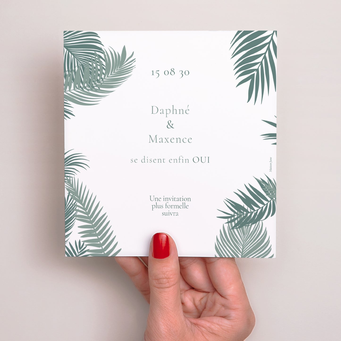 Save the date Mariage Carré Tropical palm tree photo N° 3