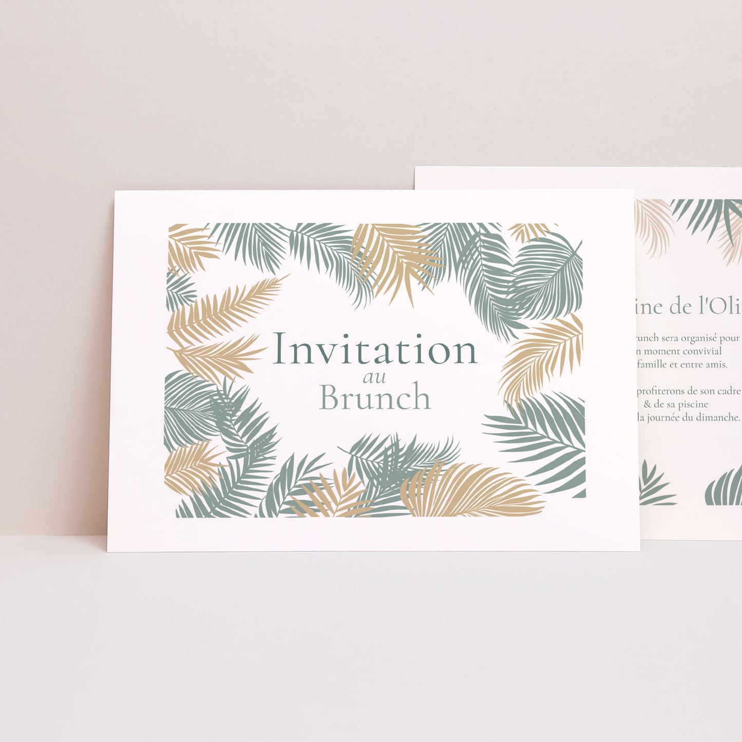 Invitations Mariage Portrait Tropical palm tree photo N° 1