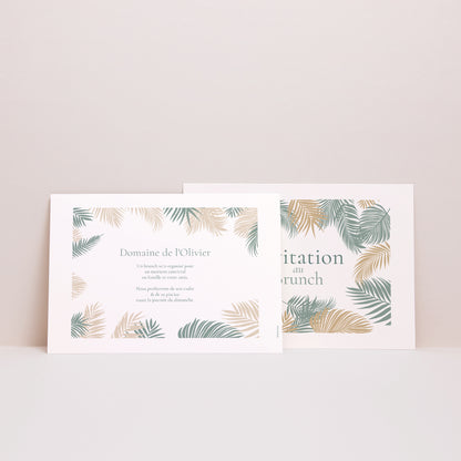 Invitations Mariage Portrait Tropical palm tree photo N° 2