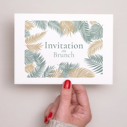 Invitations Mariage Portrait Tropical palm tree photo N° 3