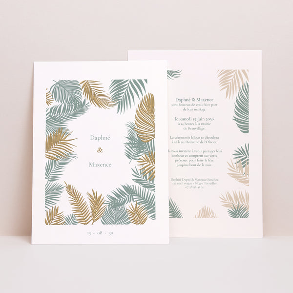 Faire-part Mariage Portrait Tropical palm tree photo