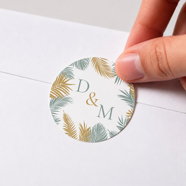 Sticker Mariage Rond Tropical palm tree photo