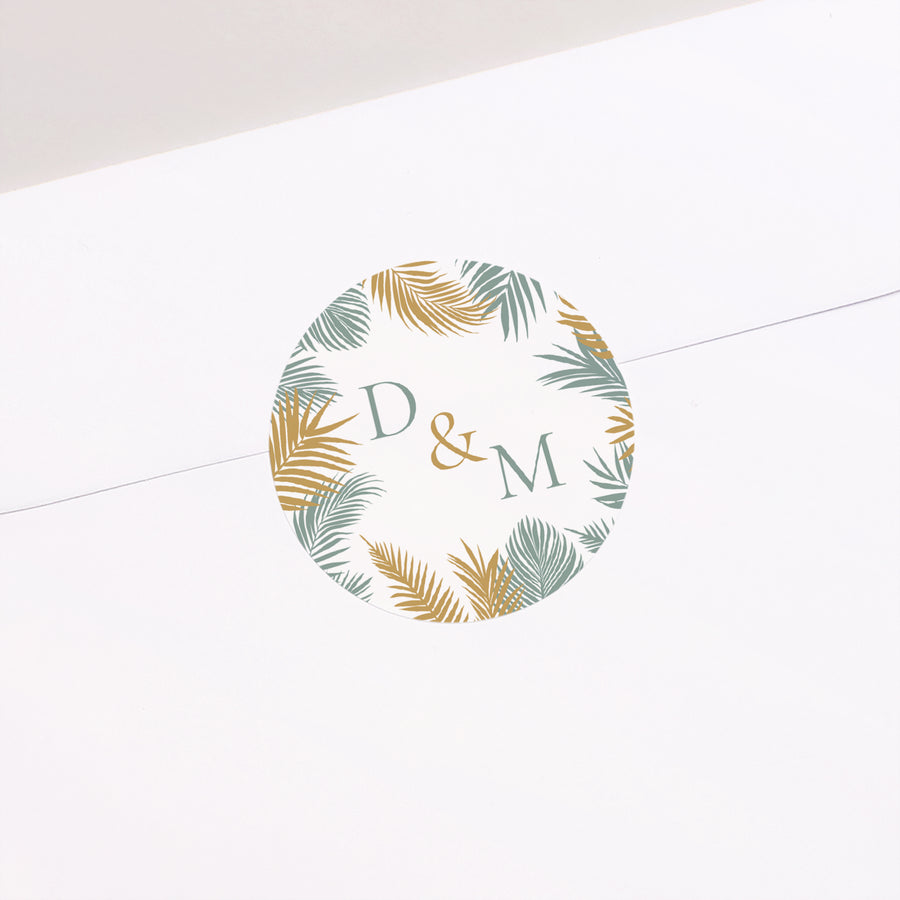 Sticker Mariage Rond Tropical palm tree photo