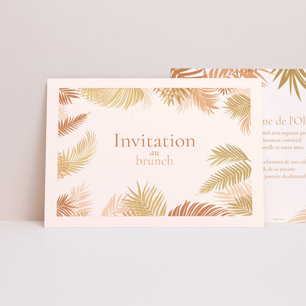 Invitations Mariage Paysage Gold palm tree photo