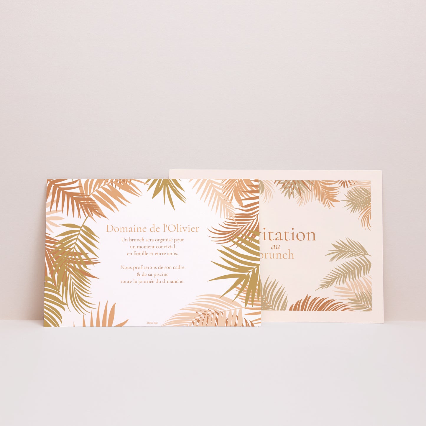 Invitations Mariage Portrait gold palm tree photo N° 2