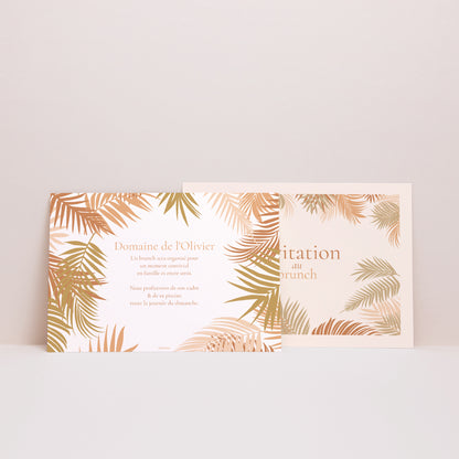 Invitations Mariage Portrait gold palm tree photo N° 2