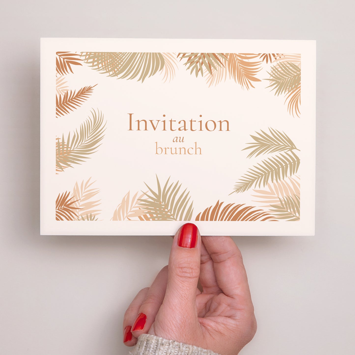 Invitations Mariage Portrait gold palm tree photo N° 3