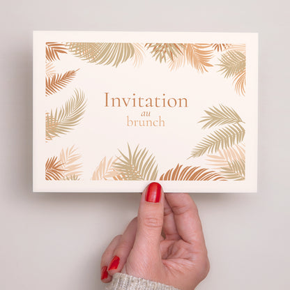 Invitations Mariage Portrait gold palm tree photo N° 3