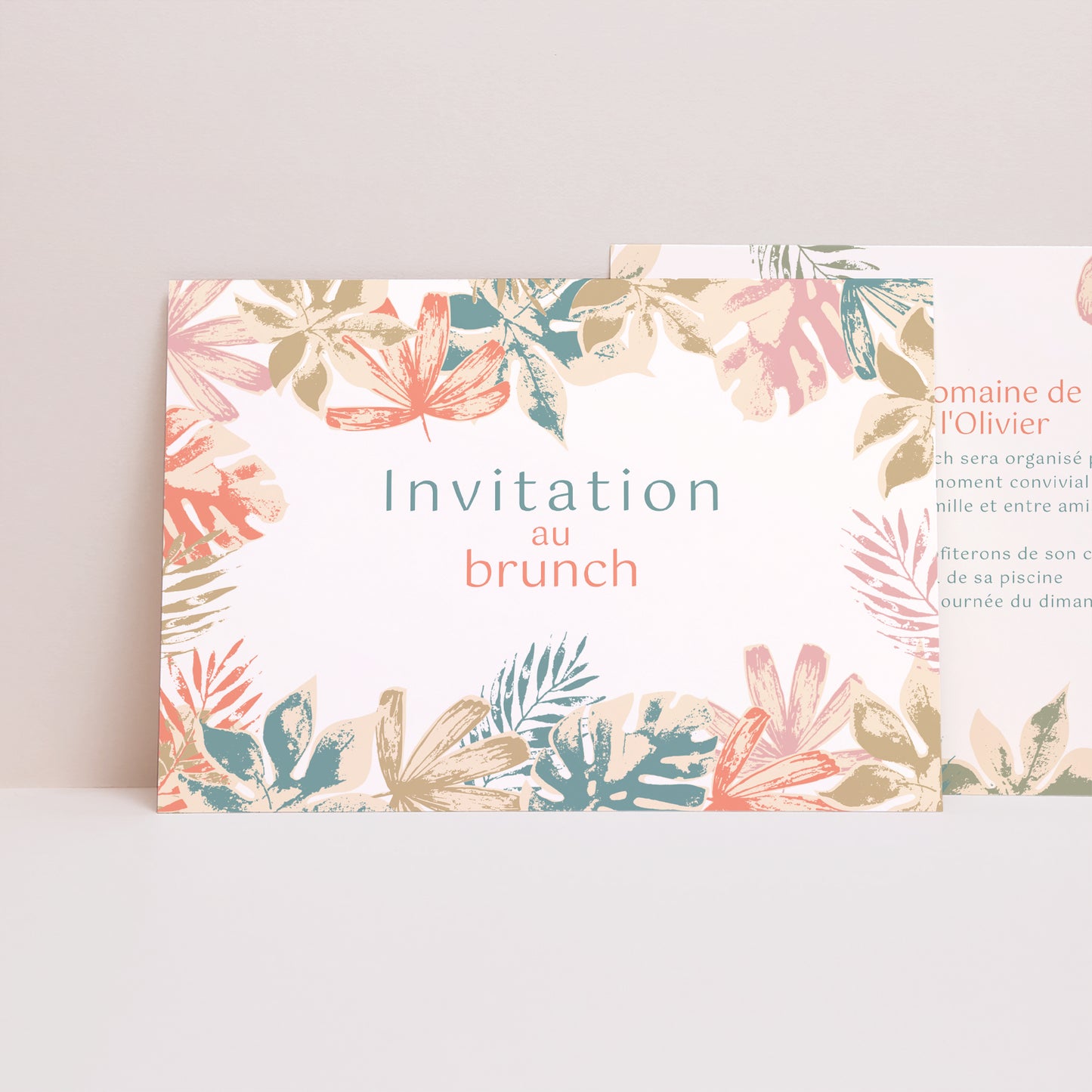 Invitations Mariage Portrait Tropical stencil photo N° 1