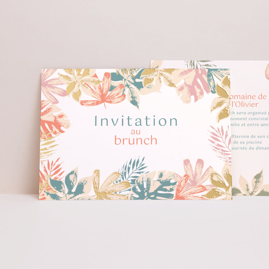 Invitations Mariage Paysage Tropical stencil photo