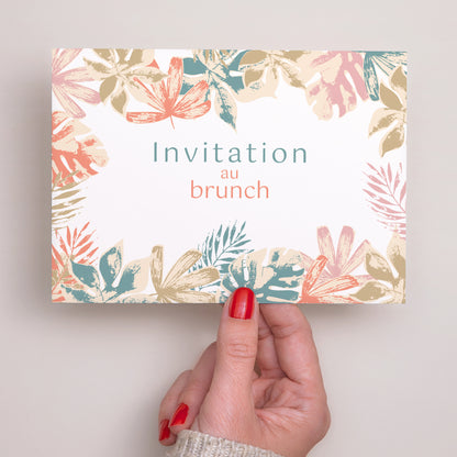 Invitations Mariage Portrait Tropical stencil photo N° 3