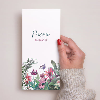 Menu Mariage Panoramique portrait Exotic flowers photo N° 2
