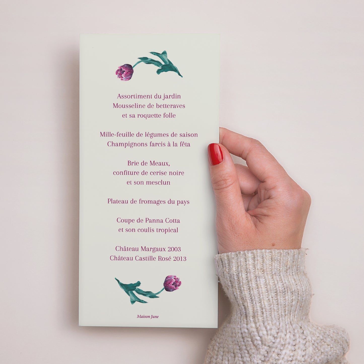 Menu Mariage Panoramique portrait Exotic flowers photo N° 3