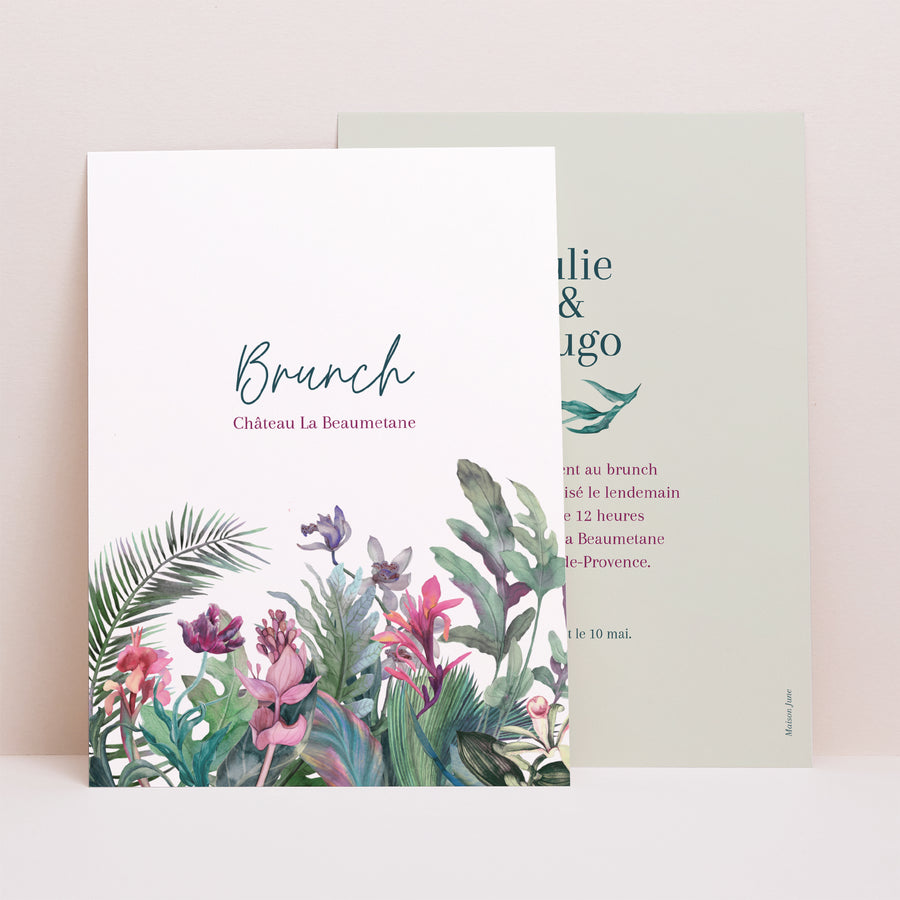 Invitations Mariage Portrait Exotic flowers photo