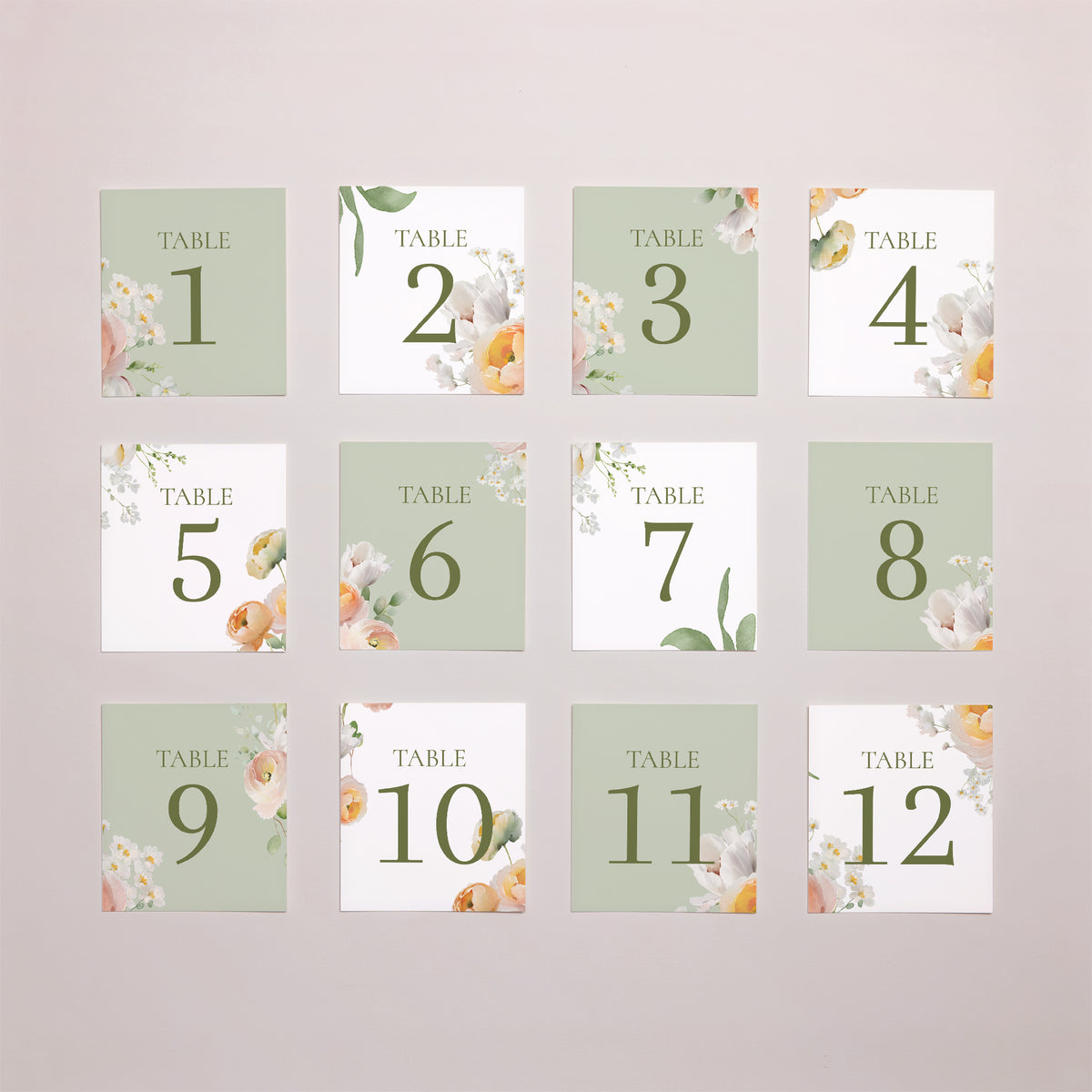 Marque table Mariage Lot de 12 Romantic flowers photo N° 1