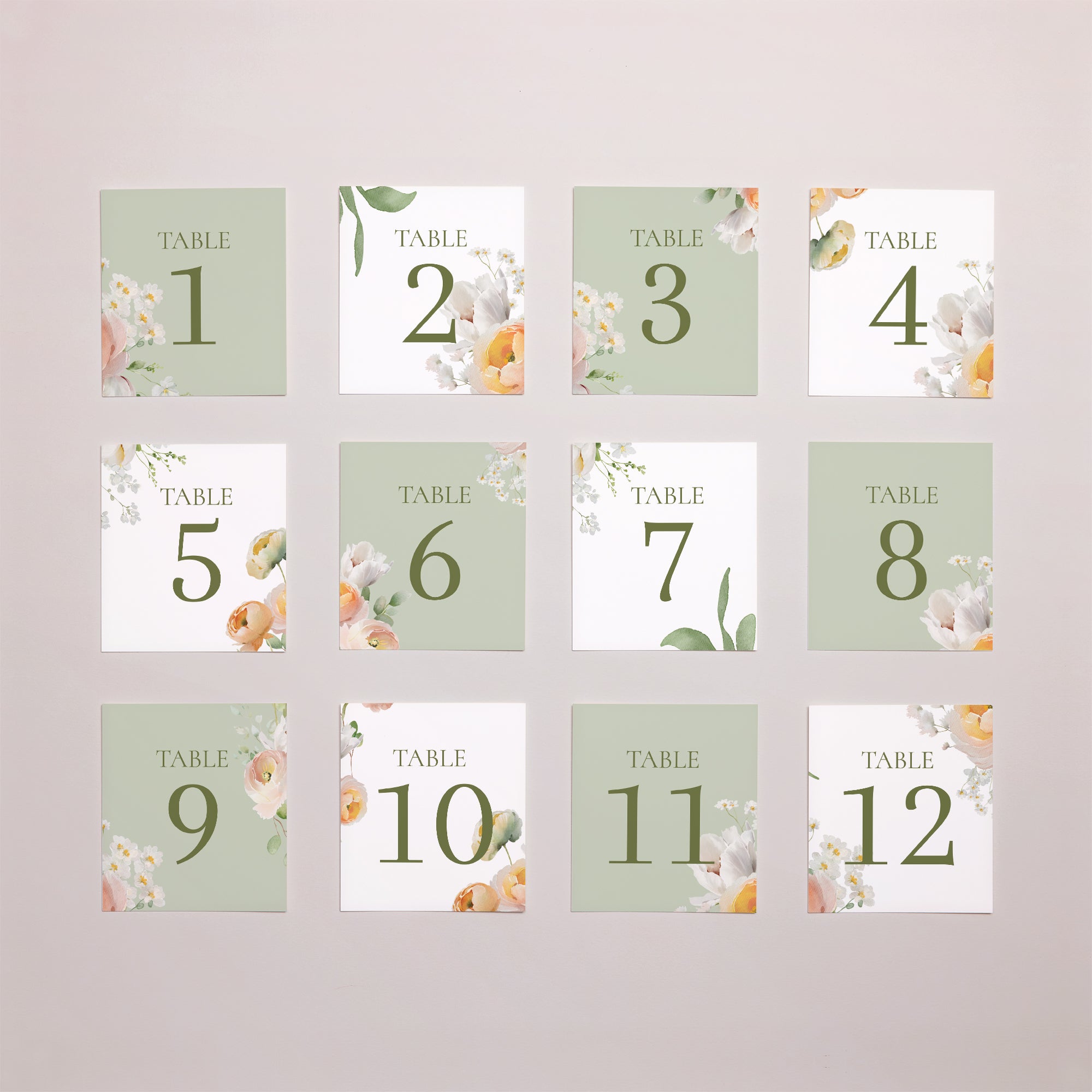 Marque table Mariage Lot de 12 Romantic flowers photo N° 1