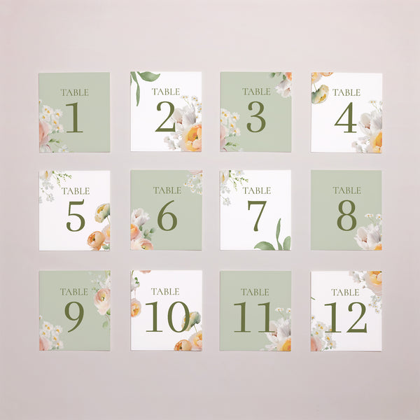 Marque table Mariage Lot de 12 Romantic flowers photo