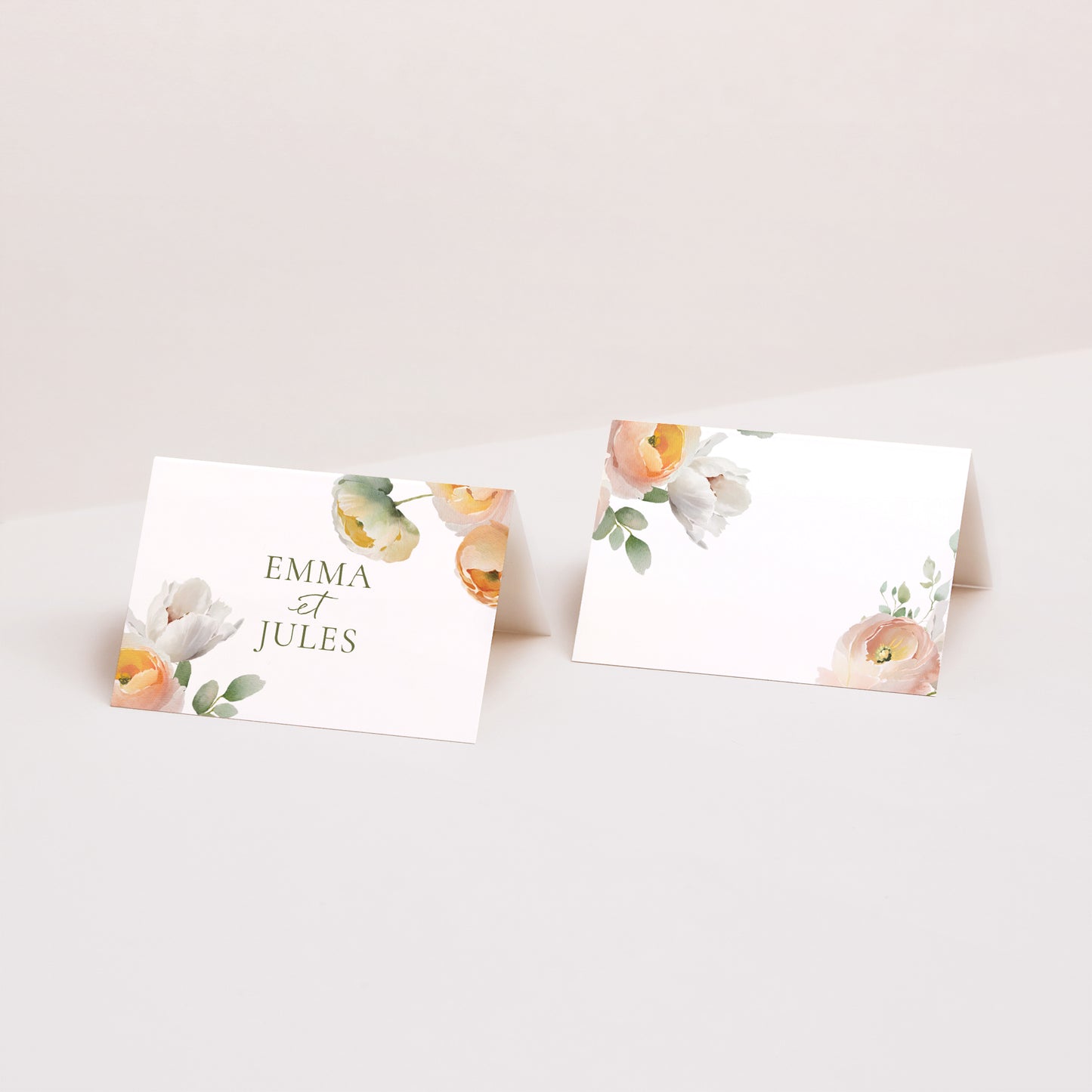 Marque-place Mariage 2 volets Romantic flowers photo N° 1