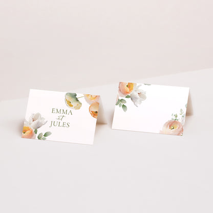 Marque-place Mariage 2 volets Romantic flowers photo N° 1